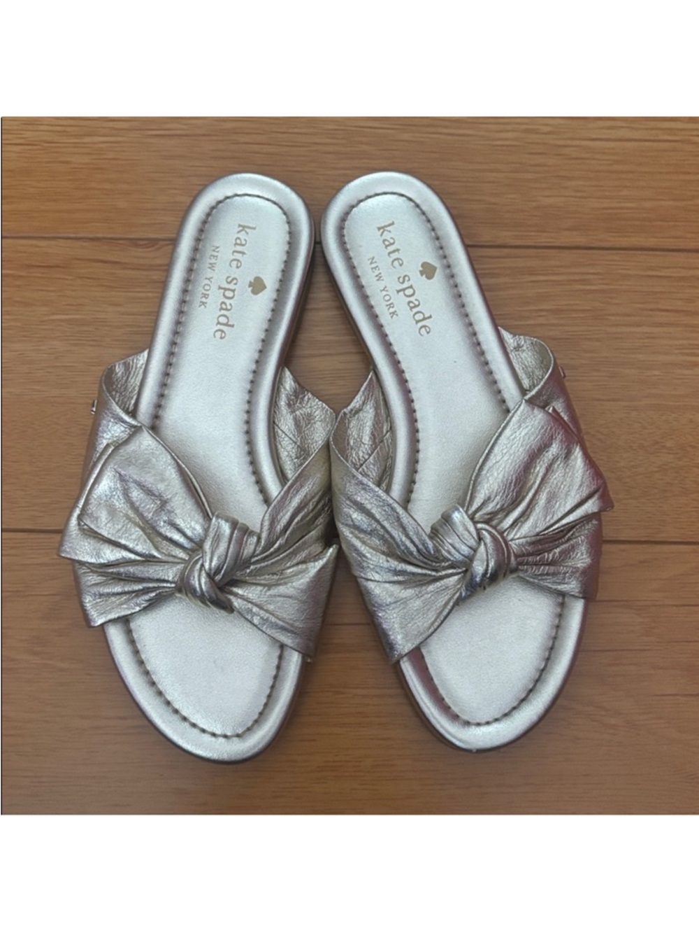 Kate Spade Gold Marcella Bow Slides